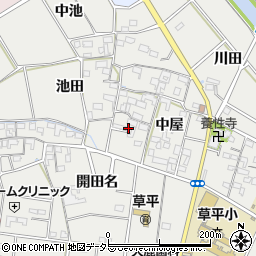 愛知県愛西市草平町中屋148周辺の地図