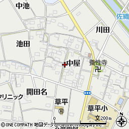 愛知県愛西市草平町中屋130周辺の地図
