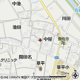 愛知県愛西市草平町中屋148-1周辺の地図