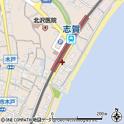 志賀駅前江若交通駐車場周辺の地図
