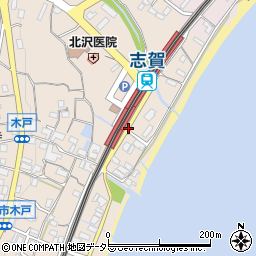 志賀駅前江若交通駐車場周辺の地図