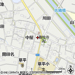 愛知県愛西市草平町中屋97周辺の地図