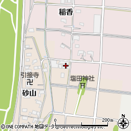 愛知県愛西市塩田町宮田周辺の地図