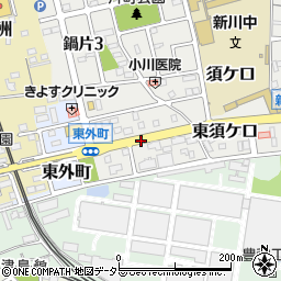 愛知県清須市東須ケ口周辺の地図