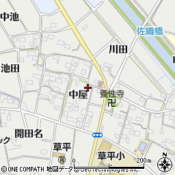 愛知県愛西市草平町中屋95周辺の地図