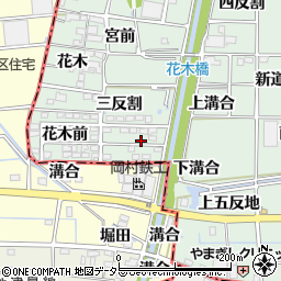 愛知県あま市蜂須賀三反割周辺の地図