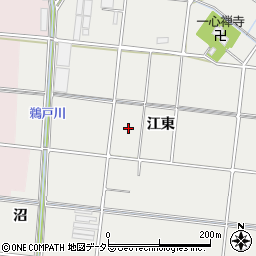 愛知県愛西市赤目町江東周辺の地図