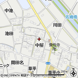 愛知県愛西市草平町中屋131周辺の地図