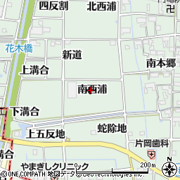 愛知県あま市蜂須賀南西浦周辺の地図