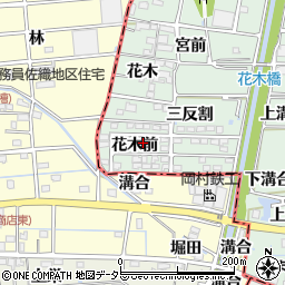 愛知県あま市蜂須賀花木前周辺の地図