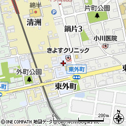 愛知県清須市東外町周辺の地図