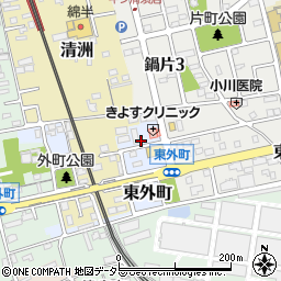 愛知県清須市東外町周辺の地図