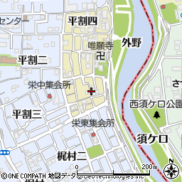 愛知県あま市栄周辺の地図