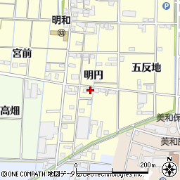 愛知県あま市中橋明円周辺の地図