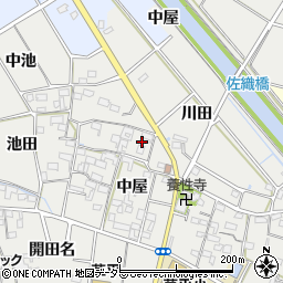 愛知県愛西市草平町中屋90周辺の地図