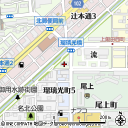 愛知県名古屋市北区辻町（流）周辺の地図