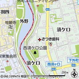 愛知県清須市西須ケ口周辺の地図
