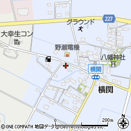 横関郵便局周辺の地図