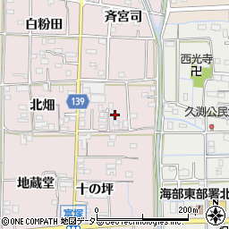 愛知県あま市古道岩屋周辺の地図