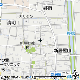 愛知県あま市新居屋善左屋敷周辺の地図