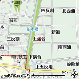 愛知県あま市蜂須賀上溝合周辺の地図