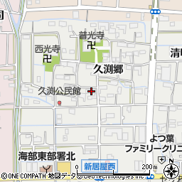 愛知県あま市新居屋久渕郷135周辺の地図