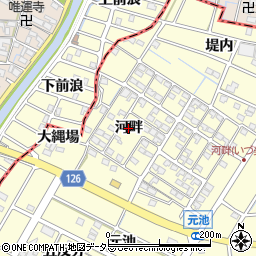 愛知県愛西市勝幡町（河畔）周辺の地図