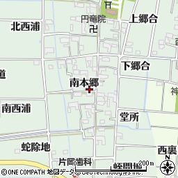愛知県あま市蜂須賀南本郷周辺の地図