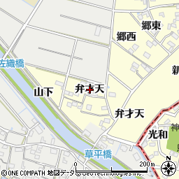 愛知県愛西市大野山町（弁才天）周辺の地図