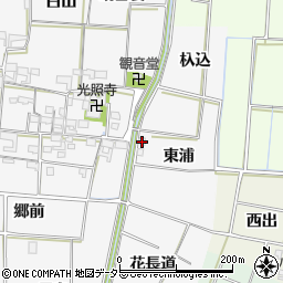 愛知県あま市花正東浦周辺の地図