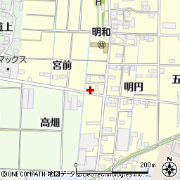 愛知県あま市中橋宮前周辺の地図