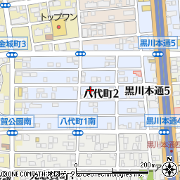 愛知県名古屋市北区八代町周辺の地図