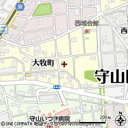 愛知県名古屋市守山区大牧町周辺の地図