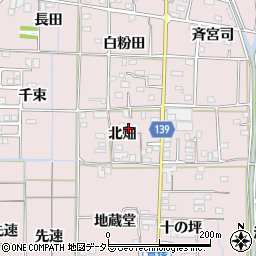 愛知県あま市古道北畑周辺の地図