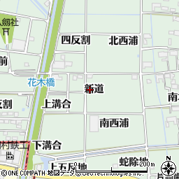 愛知県あま市蜂須賀新道周辺の地図