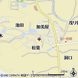 愛知県豊田市北一色町（松葉）周辺の地図
