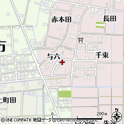 愛知県あま市古道与六周辺の地図