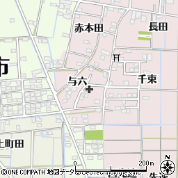 愛知県あま市古道（与六）周辺の地図