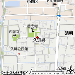 愛知県あま市新居屋（久渕郷）周辺の地図