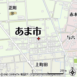 愛知県あま市二ツ寺三本松周辺の地図