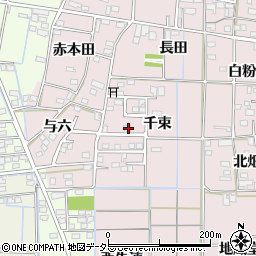 愛知県あま市古道千束周辺の地図