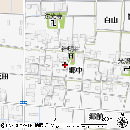 愛知県あま市花正郷中周辺の地図