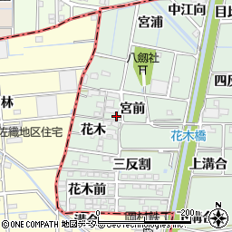 愛知県あま市蜂須賀花木周辺の地図
