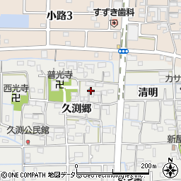 愛知県あま市新居屋久渕郷44周辺の地図