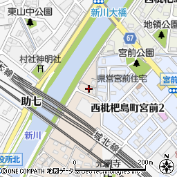 愛知県清須市西枇杷島町小場塚1168周辺の地図