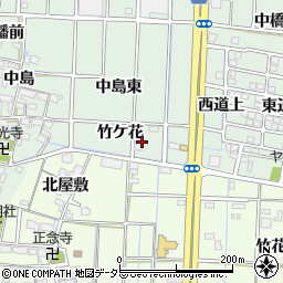 愛知県あま市蜂須賀竹ケ花周辺の地図