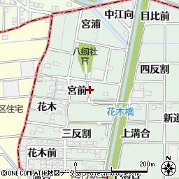 愛知県あま市蜂須賀（宮前）周辺の地図