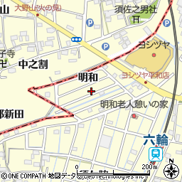 愛知県稲沢市平和町明和周辺の地図