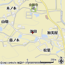 愛知県豊田市北一色町池田周辺の地図