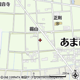 愛知県あま市二ツ寺揚山周辺の地図